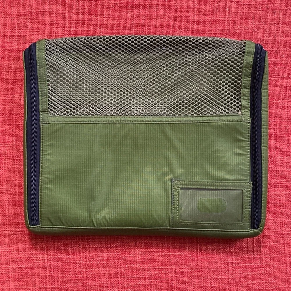 LEVENGER Green Nylon Zipper Pouch File Computer Laptop Tablet Travel Case Bag